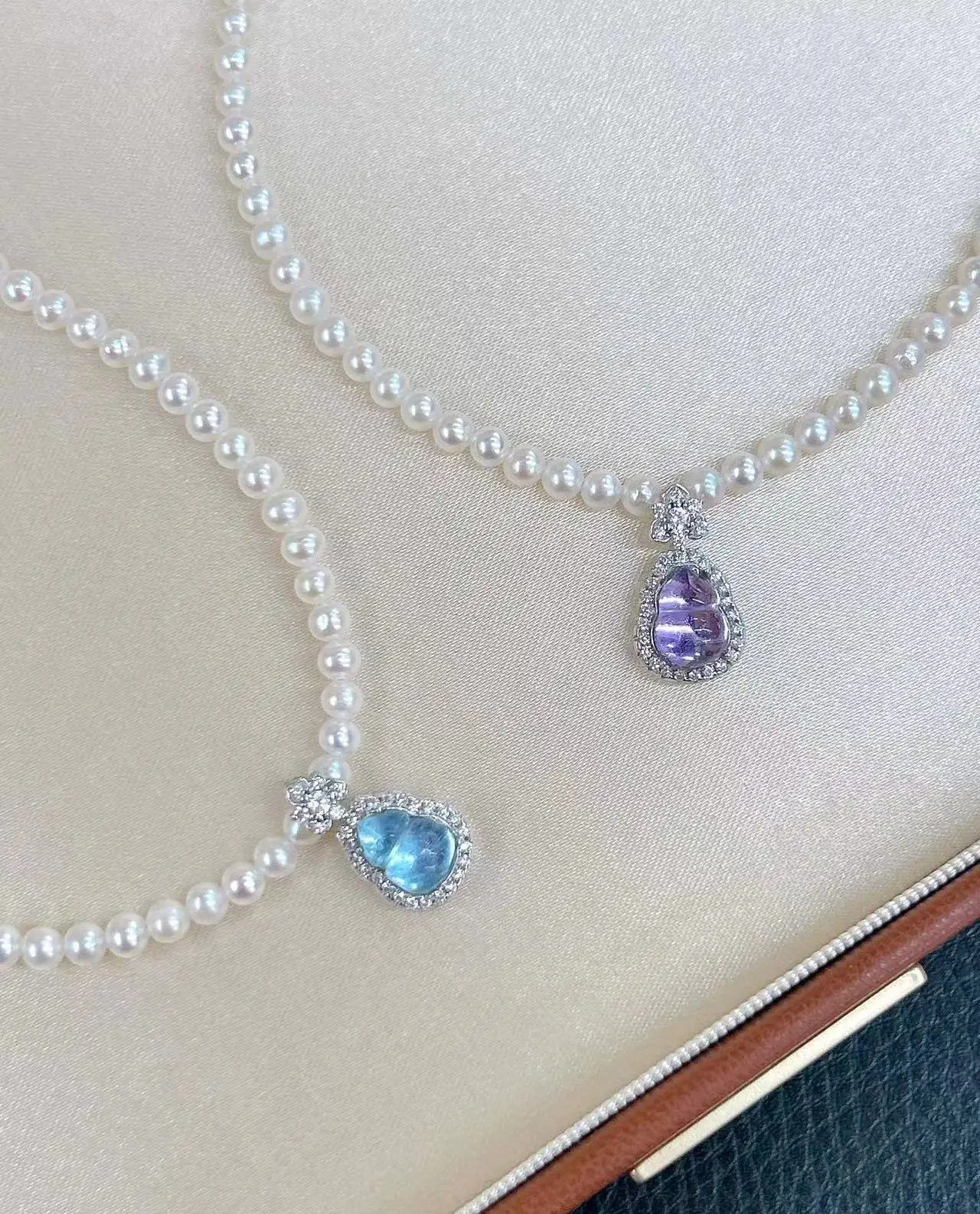 New necklace AAAA3-4mm natural pearl necklace 16in * 18in - supports customized sizes