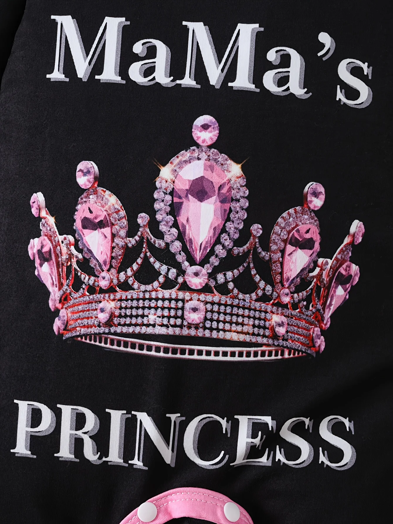 طفلة 2 قطعة الزي | رومبير مطبوع عليه تاج "أميرة ماما" + عصابة رأس على شكل فيونكة | طقم نيسيي بأكمام طويلة #6