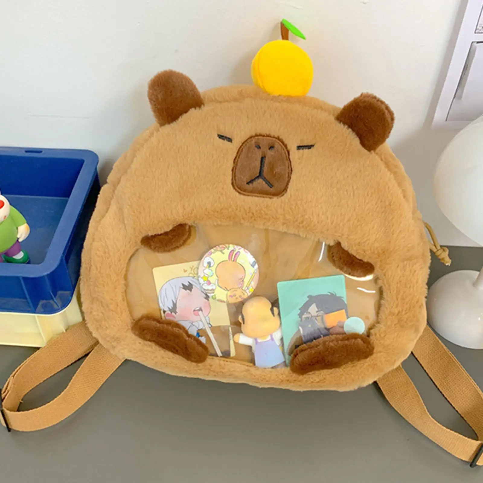 กระเป๋าเป้สะพายหลัง Capybara ตุ๊กตา Capybara กระเป๋าของเล่นพร้อมซิปเรียบกระเป๋า Daypack ตุ๊กตาสัตว์น่ารักมีสไตล์สําหรับวันครบรอบวันหยุด