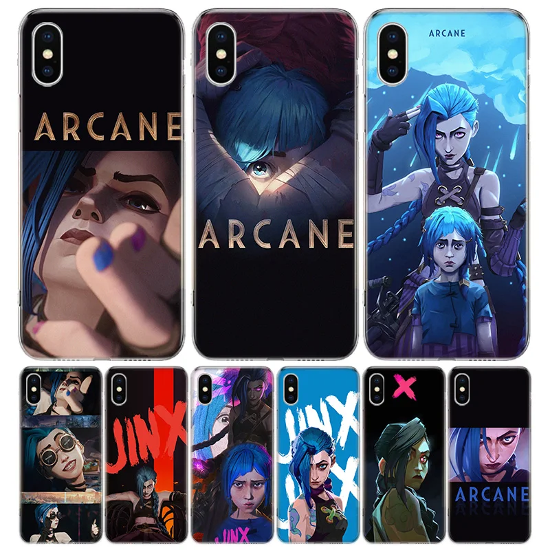 Anime Arcane Jinx Vi Silicon Call Phone Case For Apple iPhone 16 15 14 11 Pro Max 13 Plus 12 Mini 7 8 + X XR XS SE Cover Shell 1