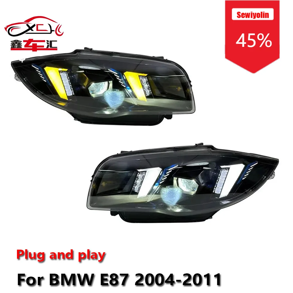 

Sewiyolin Car LED Headlight Assemblies For BMW E87 2004-2011 Fog DRL Brake Turn Signal Lamp Plug and Play