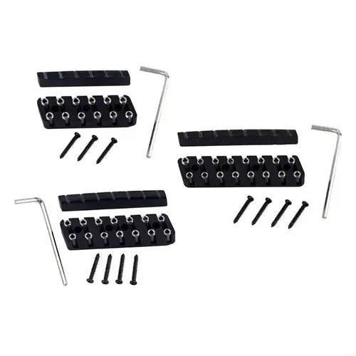 Imagen 2 del producto Tuerca de bloqueo de guitarra eléctrica, tuerca de bloqueo de cuerda de guitarra de hueso de camello de Metal, juego de almohada de Piano sin cabeza de 6 cuerdas, 7 cuerdas y 8 cuerdas