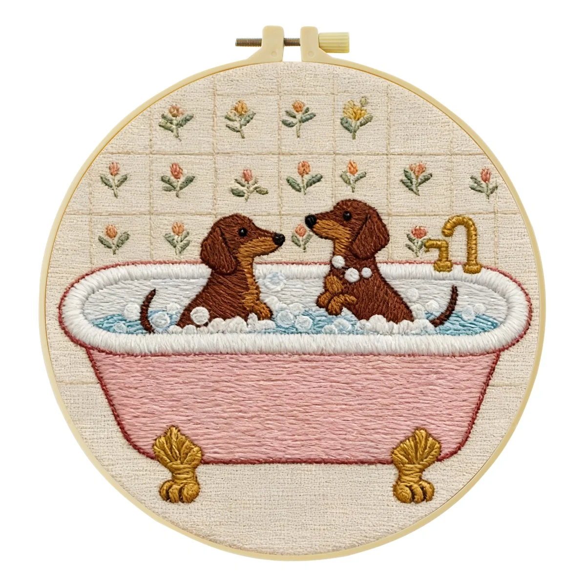 1 Stück DIY Tier-Stickerei-Werkzeugset für Anfänger, Heim-Nähhandarbeits-Set, Stickerei-Set, Geschenk, Muster, Handgemacht – Detail 7