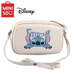 MINISO Disney z serii kreskówka śliczny ścieg torba Crossbody z nadrukiem torba na aparat mały torba kwadratowa torba na ramię z PU