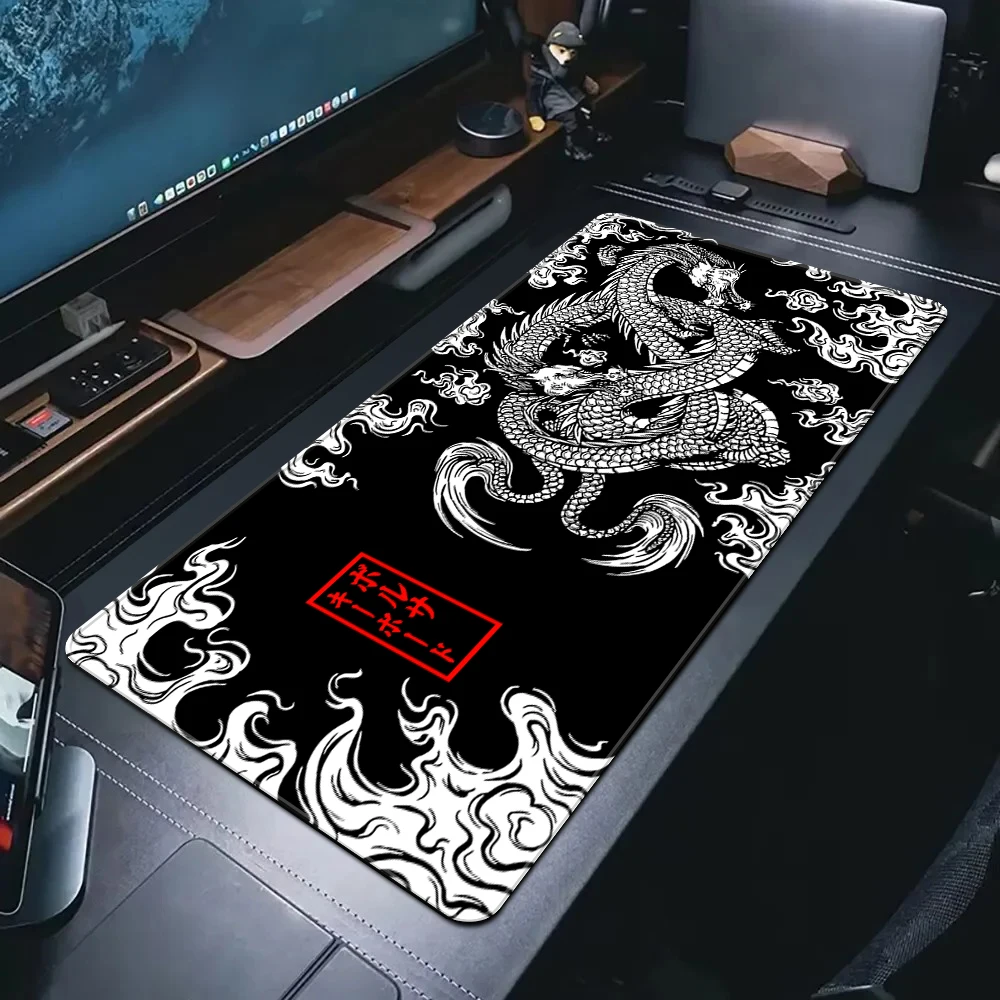 Black Oni Large Game Mouse Pad XXL HD Print Computer Mousepad Gamer Office Mouse Mat Gaming Accessories 900x400mm Desk Mat