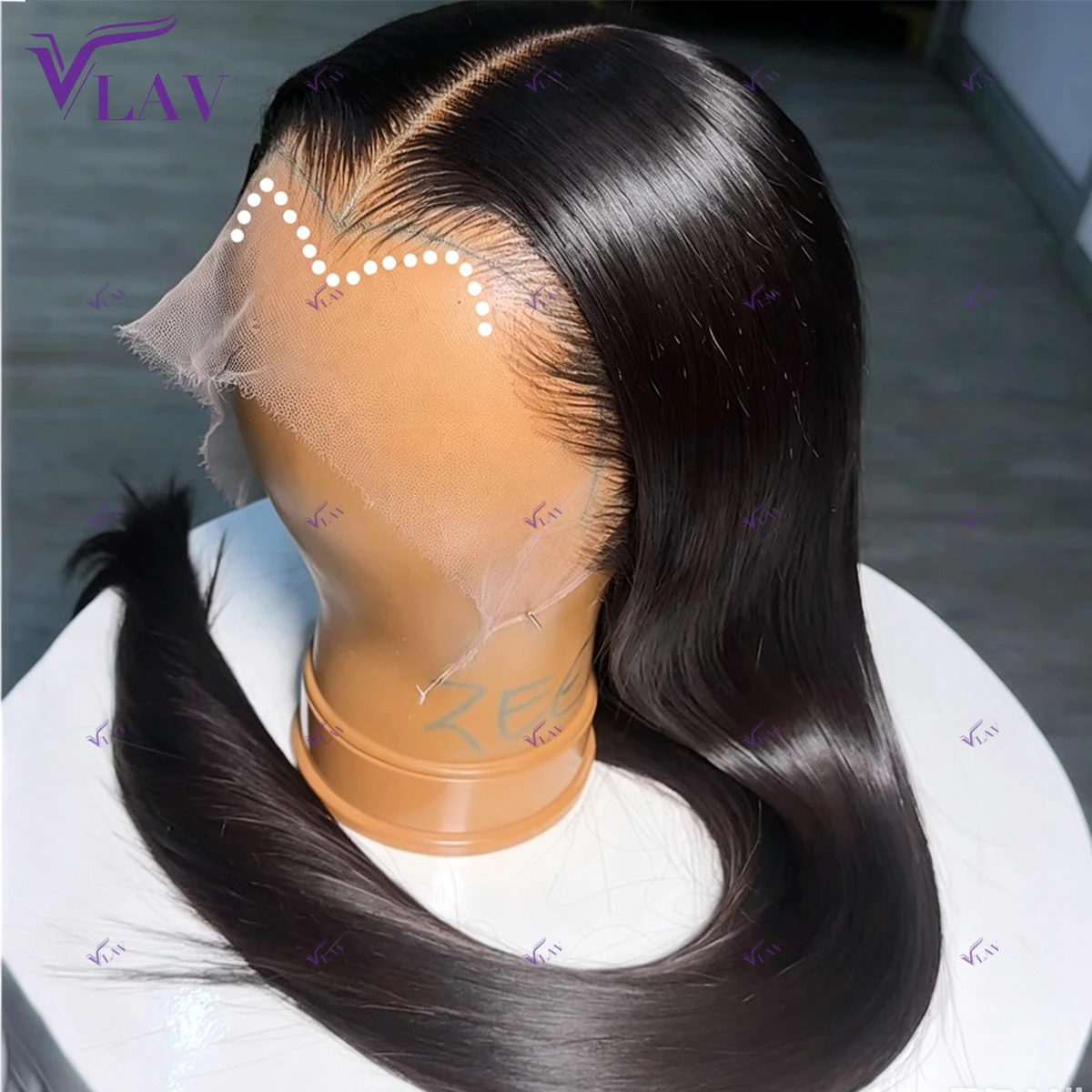 100% Human Hair Lagos Hairline Pre Plucked M-Shaped Hairline Straight 13x6 HD Lace Front Wig Glueless Wigs Wear And Go For Women