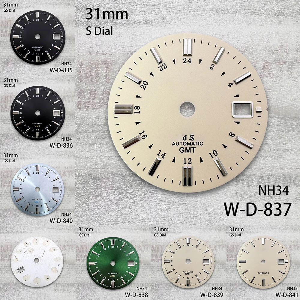 

Циферблат с логотипом S/G S, 31 мм, циферблат GMT, подходит для механизма NH35/NH36/4R/7S, прикладной индекс, заклепки, высококачественные аксессуары для модификации часов
