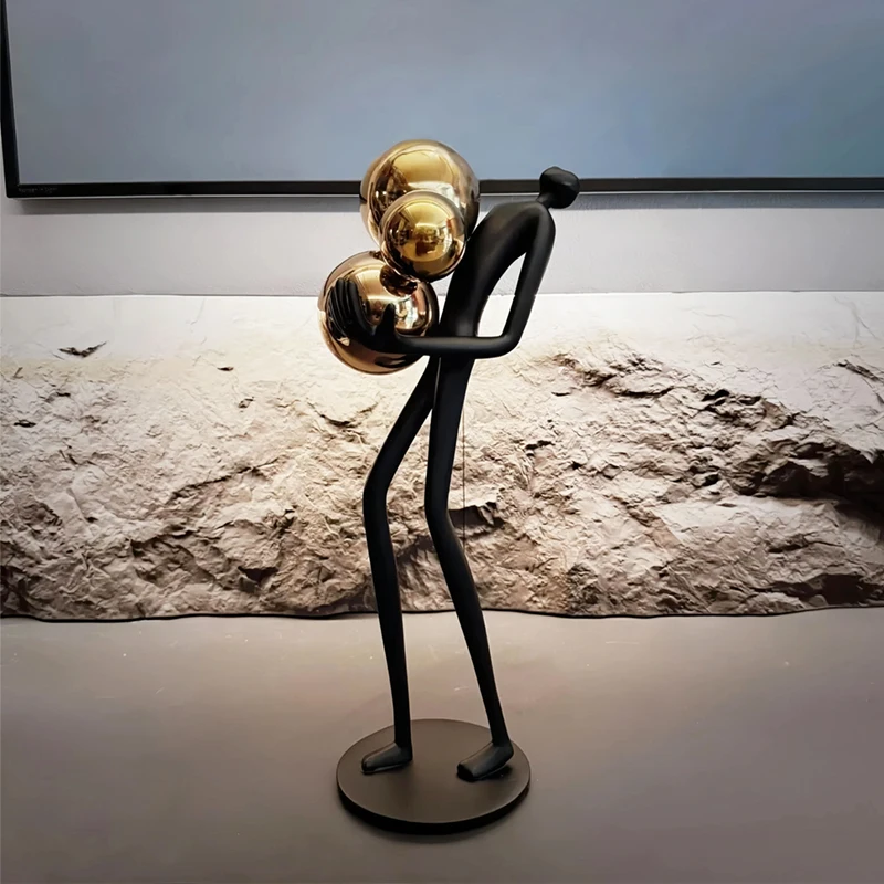 

Нишевая высококачественная фигурка с шариком, украшение, винный шкаф, ТВ-шкаф, офисный кабинет, рабочий стол, абстрактная художественная скульптура