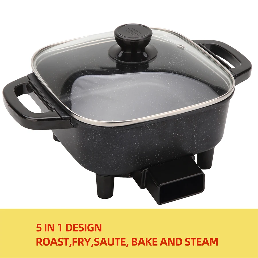 Electric Frying Pan, Household Multifunctional Integrated Temperature Control, Electric Hot Pot Cooking, Non Stick Pan