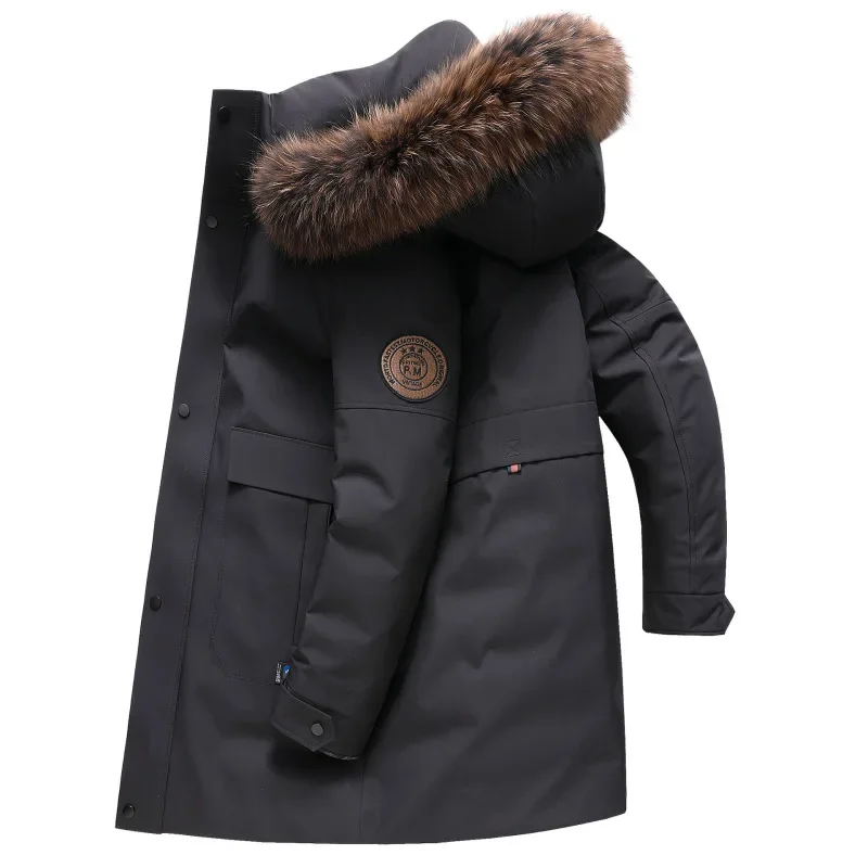 

Winter Mid Length Down Jacket for Men with Wind Resistance and Warmth, Knee Length and Thickened Insulation Jacket