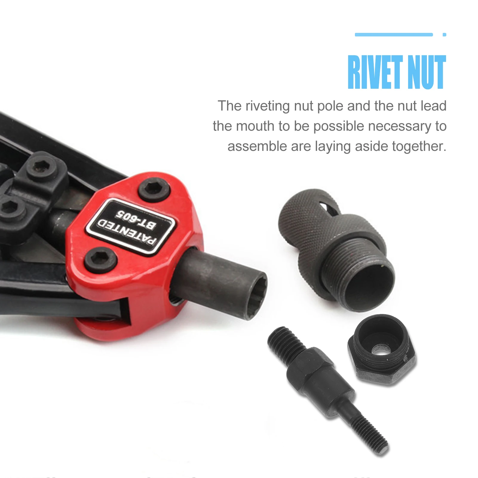 

Rivet Nut Kit Steel Material Ergonomic Design Long Lasting Simple Convenient Rivet Tool Tip M Spare Part St Riveters