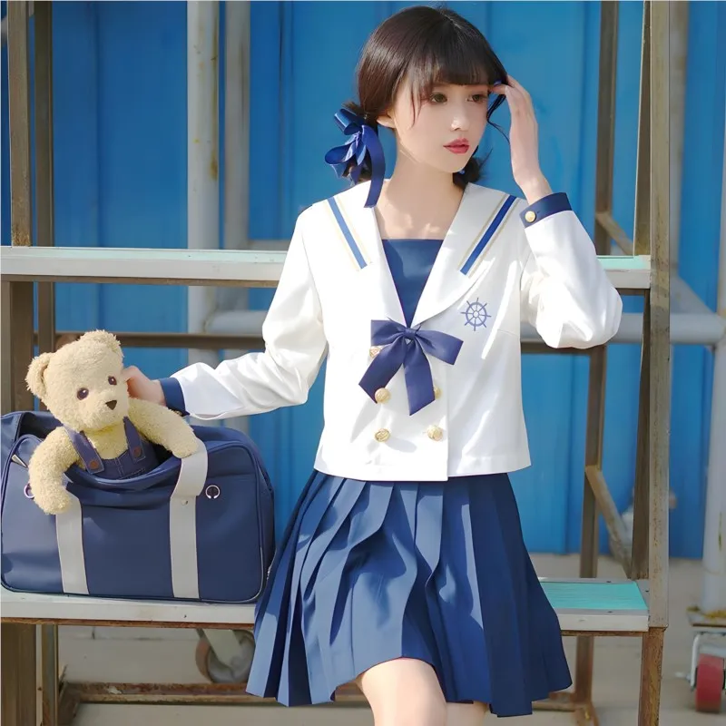 Uniforme japonés coreano jk para niña náutica, traje de uniforme escolar para estudiante, uniforme de marinero, disfraces de cosplay, trajes de Anime para mujer