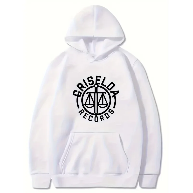 2025 سترة بسيطة غير رسمية ذات قدم مسطحة من Giselda مطبوعة بحروف فضفاضة بقلنسوة للرجال، سترة مريحة بقلنسوة #1