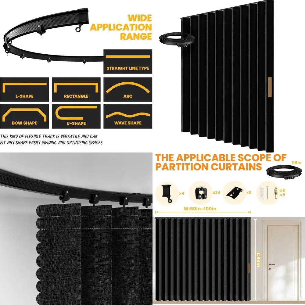 

Blackout Privacy Soundproof Accordion Room Divider Curtains for Bedroom, Patio, Sliding Door (100 x 84, 1 Pack)