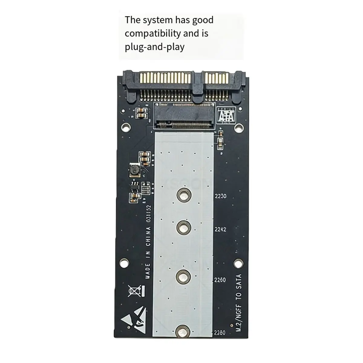 SSD Adapter Board NGFF to SATA3 to M.2 KEYB+M Solid State Drive Adapter Card 6Gbps SATA Interface