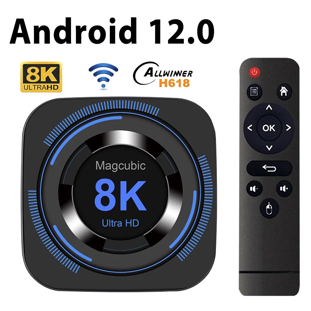 

Magcubic Allwinner H618 Android 12 TV BOX Dual Wifi 32G64G Quad Core Cortex A53 Support 8K Video 4K BT4.0 Set top box