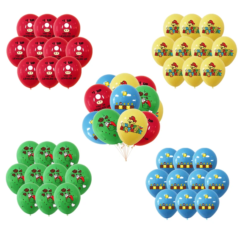 마리오 테마 파티 장식 풍선, 마리오 라텍스 풍선 게임, 파티 장식 용품, 신제품