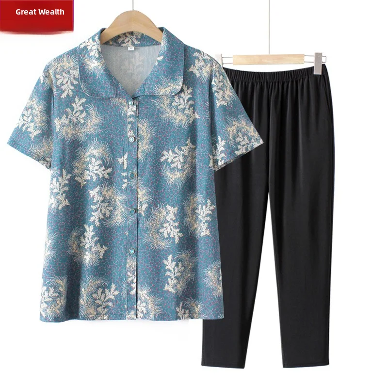 Summer Clothing Over 60 - Sommerhemd im Oma-Stil, kurzärmelig, Damenbekleidung für