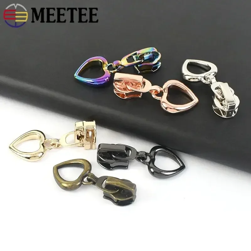 5/10/20/30Pcs 5# Meetee Nylon Slider for Zipper Repair Zippers Puller Closure Replacement Bag Zips Pull Head Zip Accessories