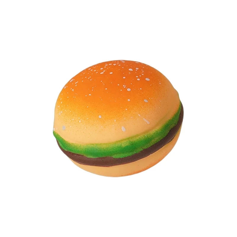 54DA Realistic Hamburger Stress Reducer Toy Soft Squeeze TPR Sensory Portable Design Squeezable Toy for Adult Relaxation