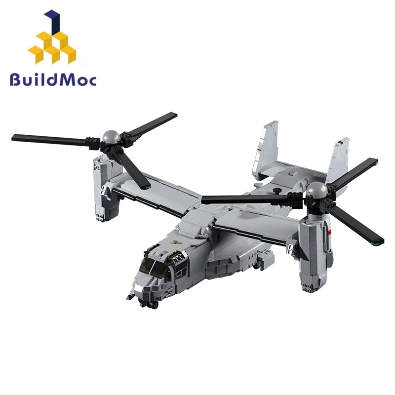 CV-22 Osprey Tiltrotor Building Blocks Toy Bell Boeing V-22 Aircraft Building Bricks Sets Transport Plane Toy for Boy Xmas Gifts