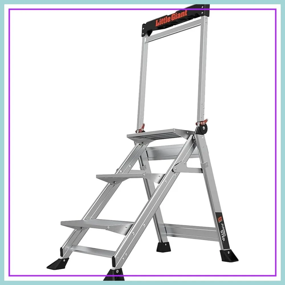 

Foldable 3-Step Stool, 2.2-Ft Aluminum, 375 lb Capacity, Type 1AA, 8.7-Ft Reach