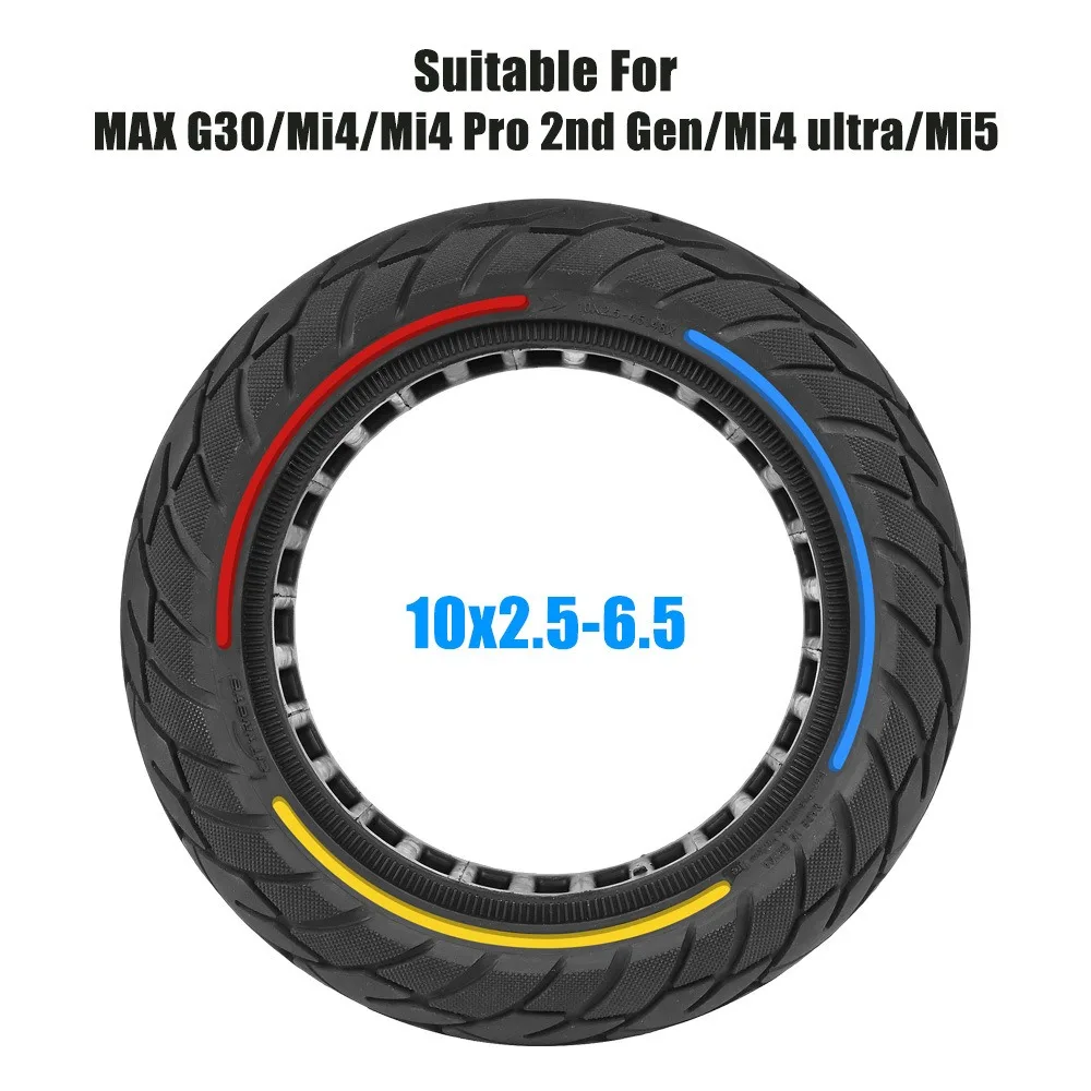 10x2.5-6.5 Honeycomb Solid Tire for MAX G30/Mi4/Mi4Pro2/Mi4 Ultra/Mi5 E-Scooter Explosion-proof and Wear-resistant Off-road Tire