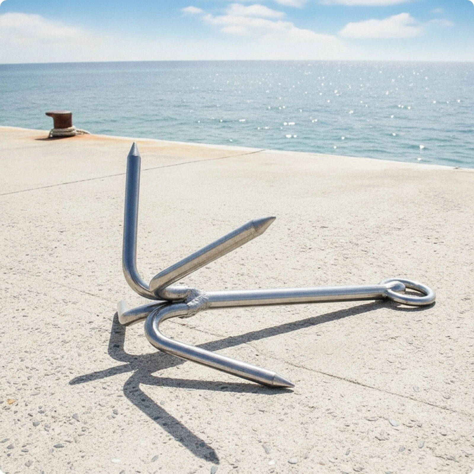 Folding Boat Anchor Polished Stainless Steel Folding Anchor Heavy-Duty Easy-to-Store for Boaters, Boats, Yachts