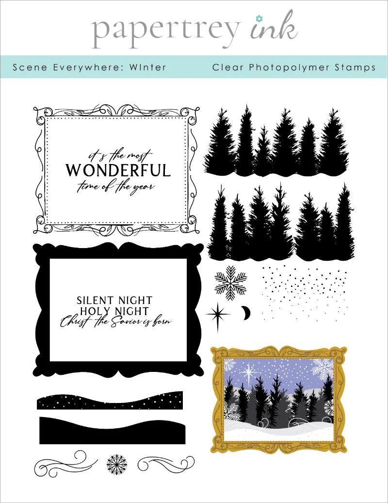 Christmas Scene Everywhere Winter 2022 New Clear Stamp Scrapbooking for Paper Making Cutting Dies Frame Card Craft Supplies