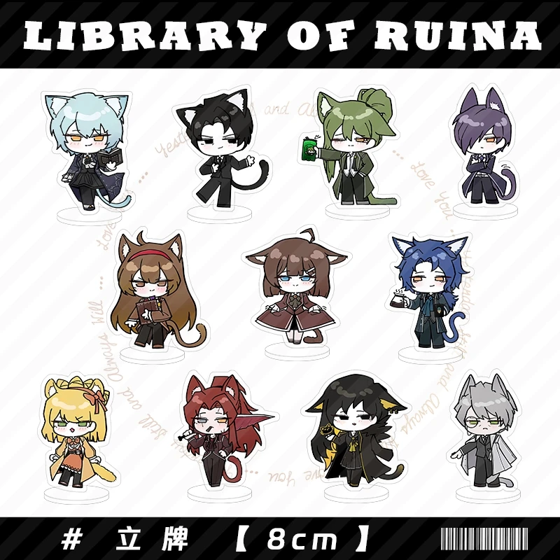 Action Figure Doll Toys Anime Library Of Ruins Angela Roland Malkuth HOD Michelle Acrylic Standing Plate Cute Pendants Kids Gift