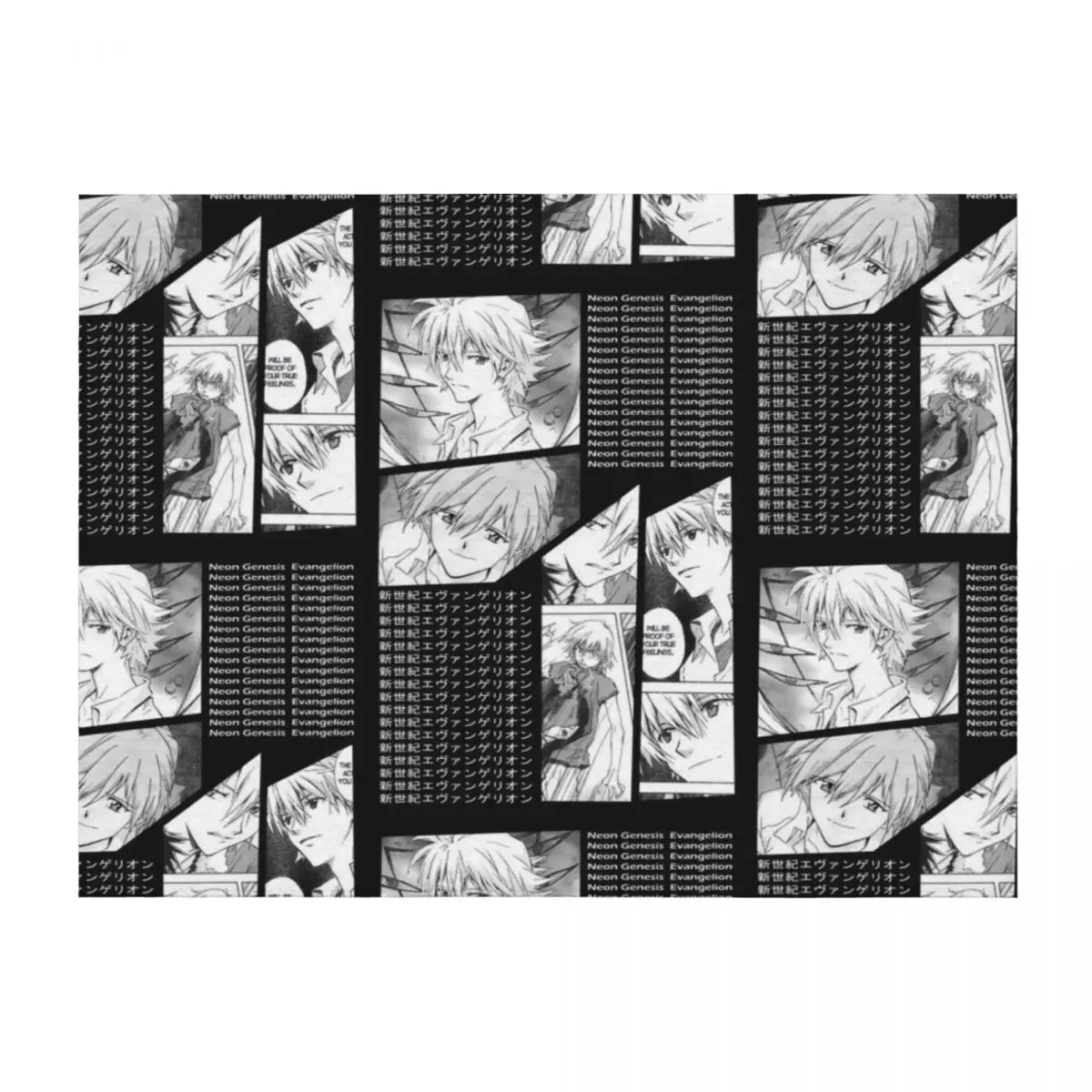 Kaworu Nagisa Eva Manga Stripe Design Throw Blanket bed plaid Polar Soft Beds Furrys Blankets