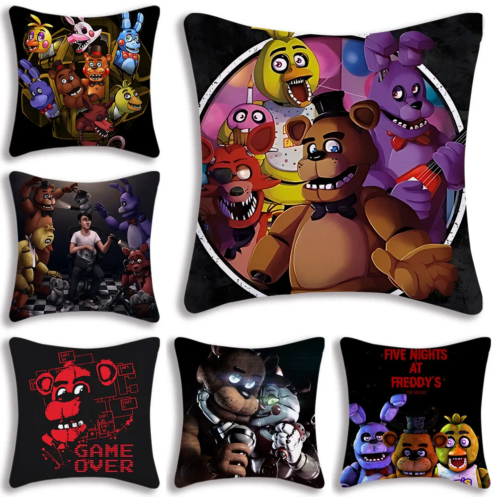 

F-Five Nights At FreddysS Pillow Covers Cartoon Sofa Decorative Home Double-sided Printing Short Plush Cute Cushion Cover