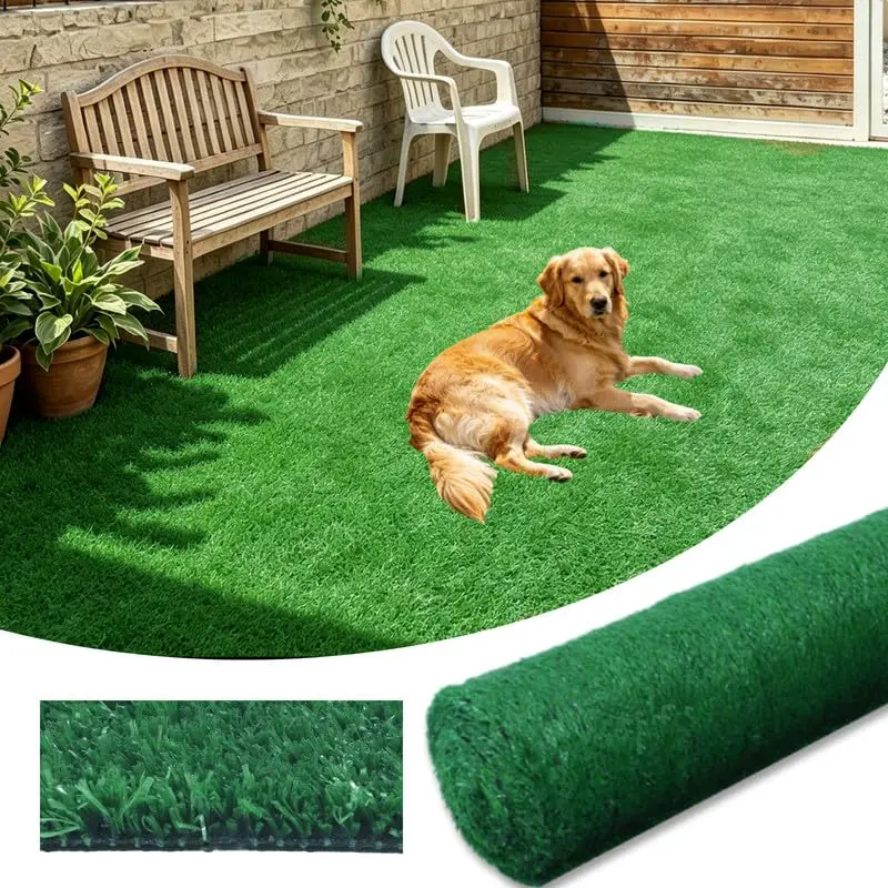 Paquete de 4 Alfombras de Césped Artificial Vintage de 3x24 pies, Tapete de Césped Artificial Retro de 15 mm – Césped Utilitario para Patio, Decoración de Jardín, Alquiler, Personalizado