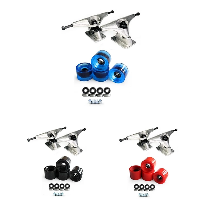 70X51mm Wheels 78A Aluminum Alloy Bridge Skate Board Bracket CX4 6.25In Skateboard Trucks Kit