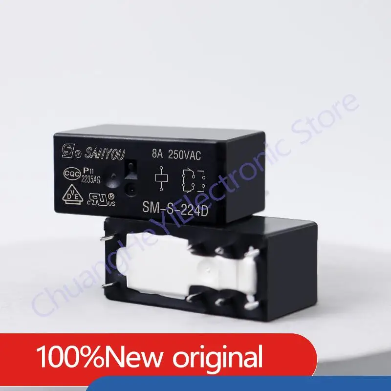 Original New SM-S-205D SM-S-212D SM-S-224D SM-S- 205DM 212DM 224DM 8A 6PIN 8PIN Replaceable HF115F 5V12V24V Power Relay