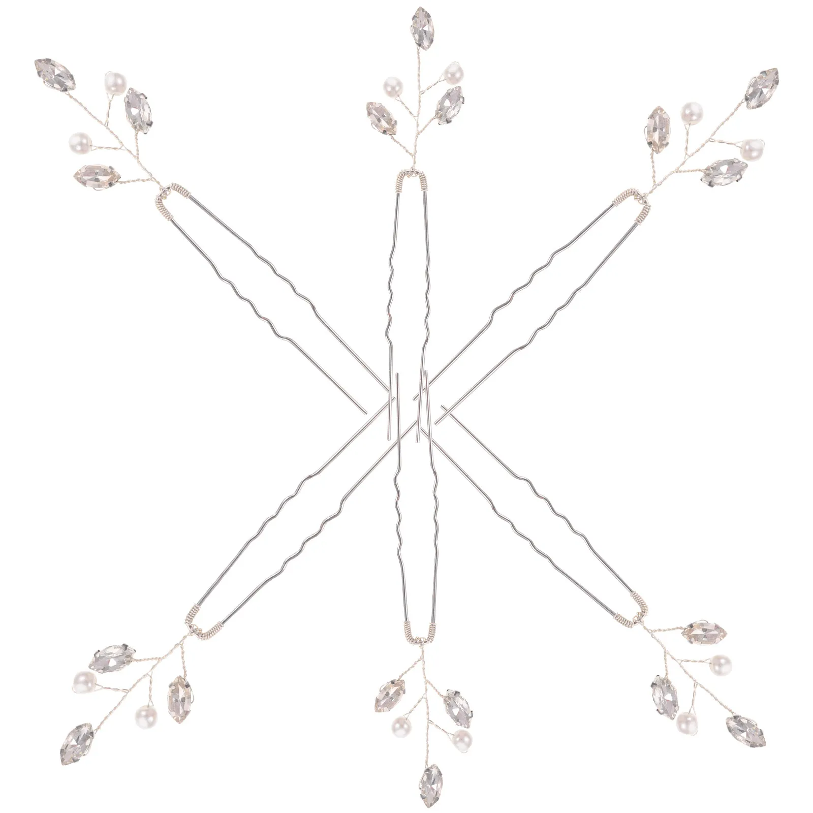 

6Pcs Hairpin Headwear Pearl Hairpins Rhinestone Bridal Hair Accessories Wedding Party Prom Hair Clips Pearl Hairpins