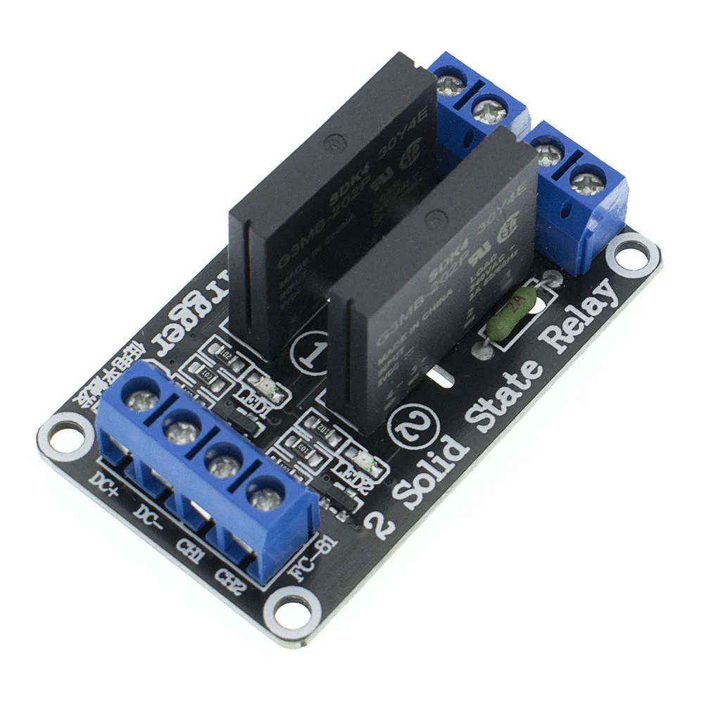 Low Level 5V 1 2 4 8 Channel Solid State Relay Module SSR G3MB-202P 240V 2A Output With Resistive Fuse For Arduino