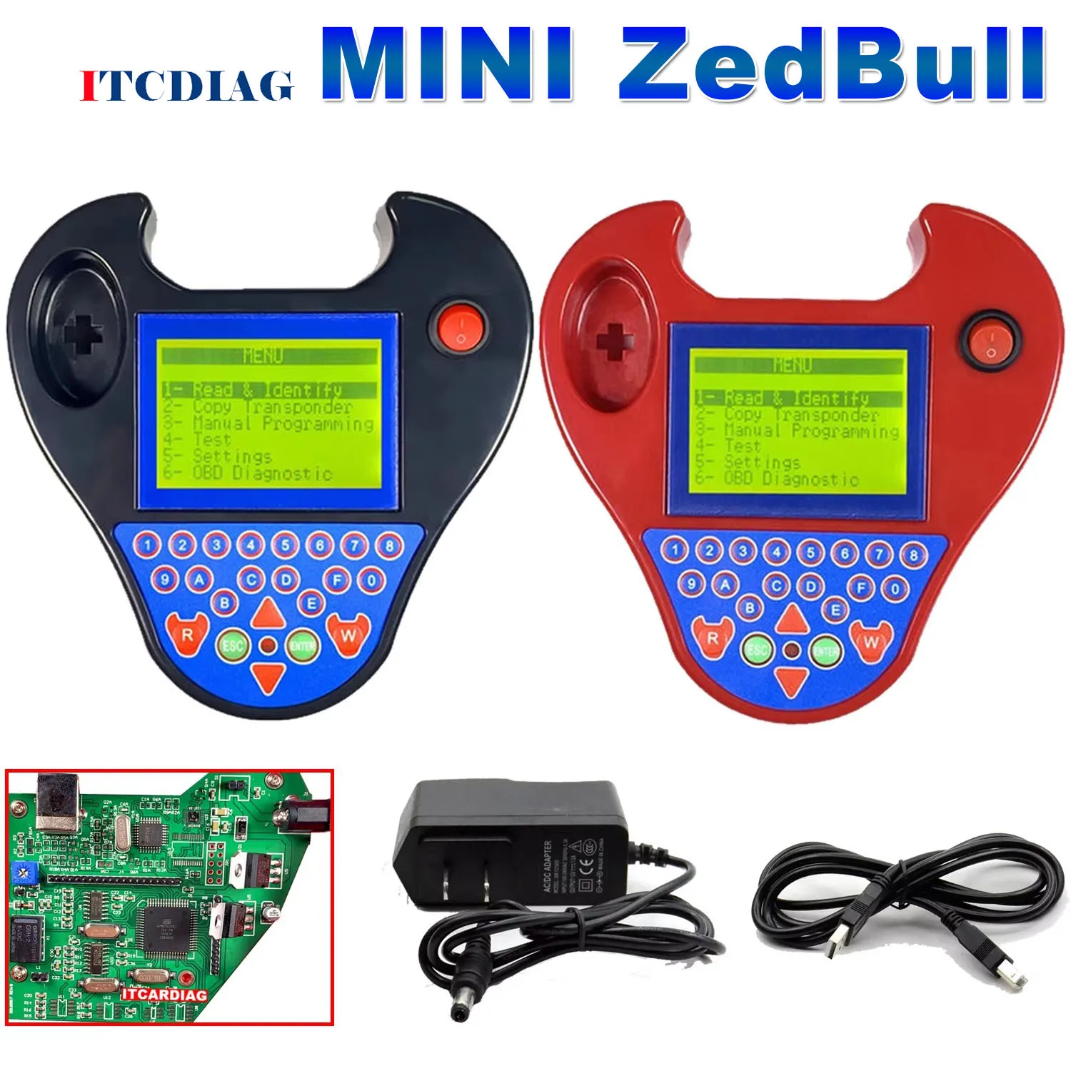 Mini Type Smart Zed Bull ZedBull Key Programmer Black and Red Color No Tokens Limitation Car Key Programmer No Login Card Needed