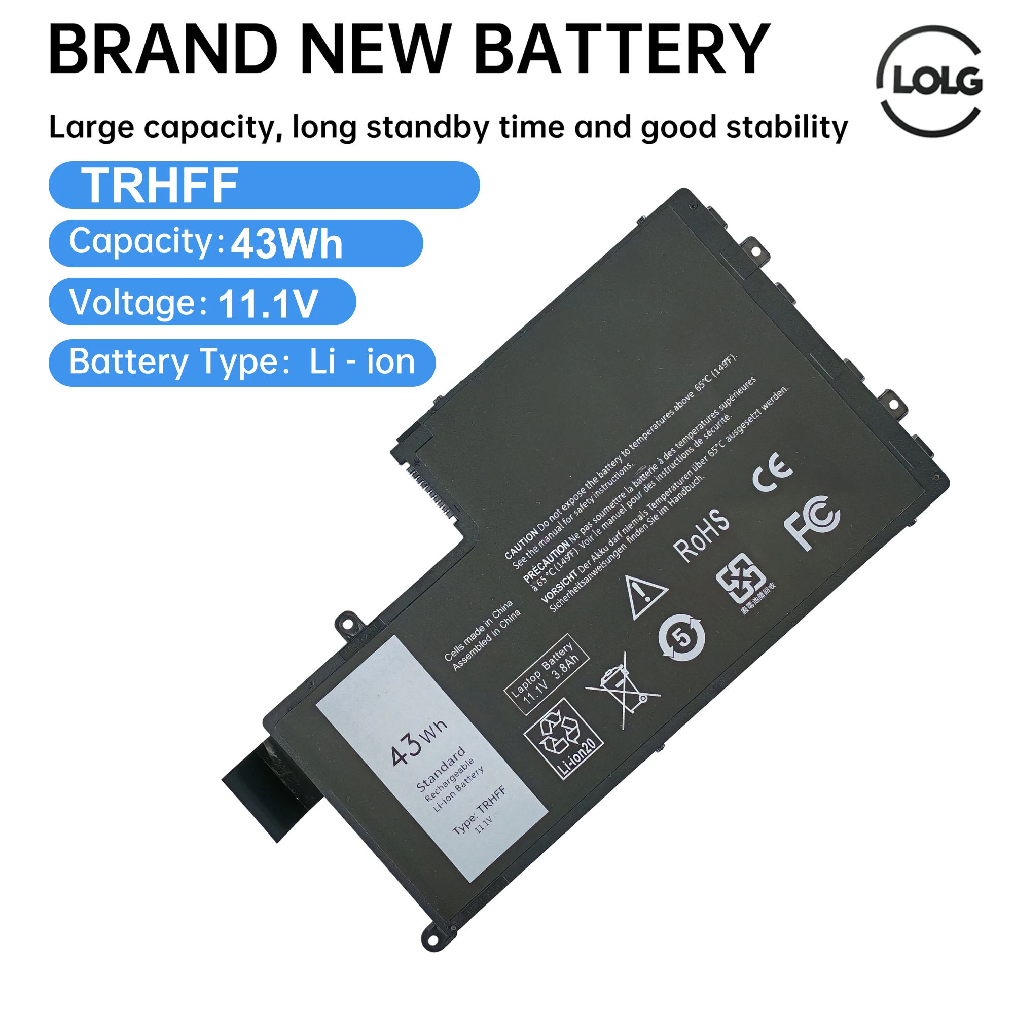 TRHFF Battery for DELL Inspiron 14 5445 5447 5448 5457 Inspiron 15 5545 5547 5548 5557 14-3450 15-3550 14-3450 15-3550