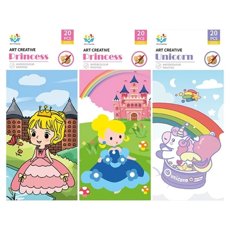  Water Coloring Books for Kids Age 4-8, Pocket Watercolor Painting Book Kits for Toddlers Children Water Color Paint Set