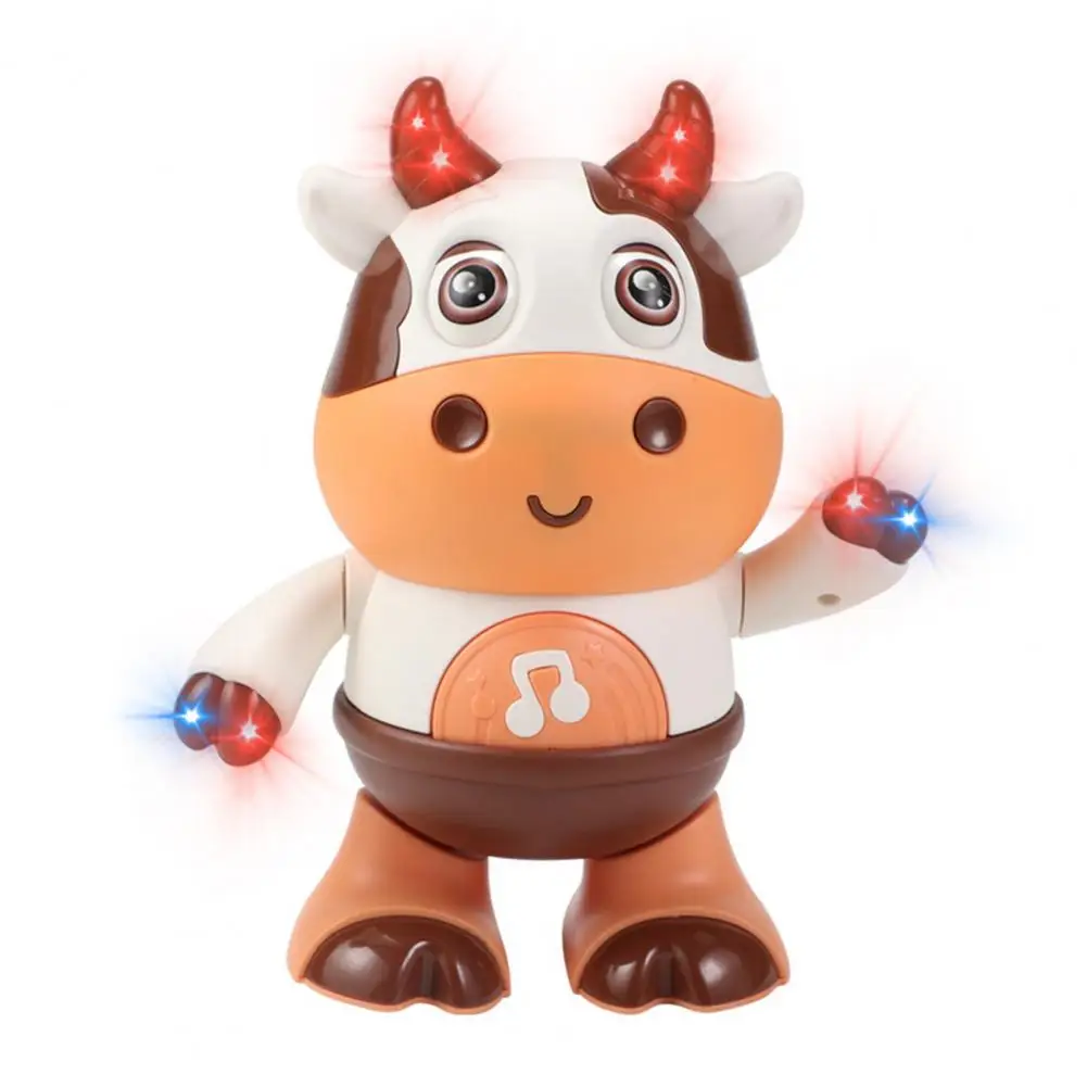 Dancing Cow Toy with Lights Dancing Toy Educational Cow Toy with Led Light Music Dancing for Toddlers Cute Dairy Cattle