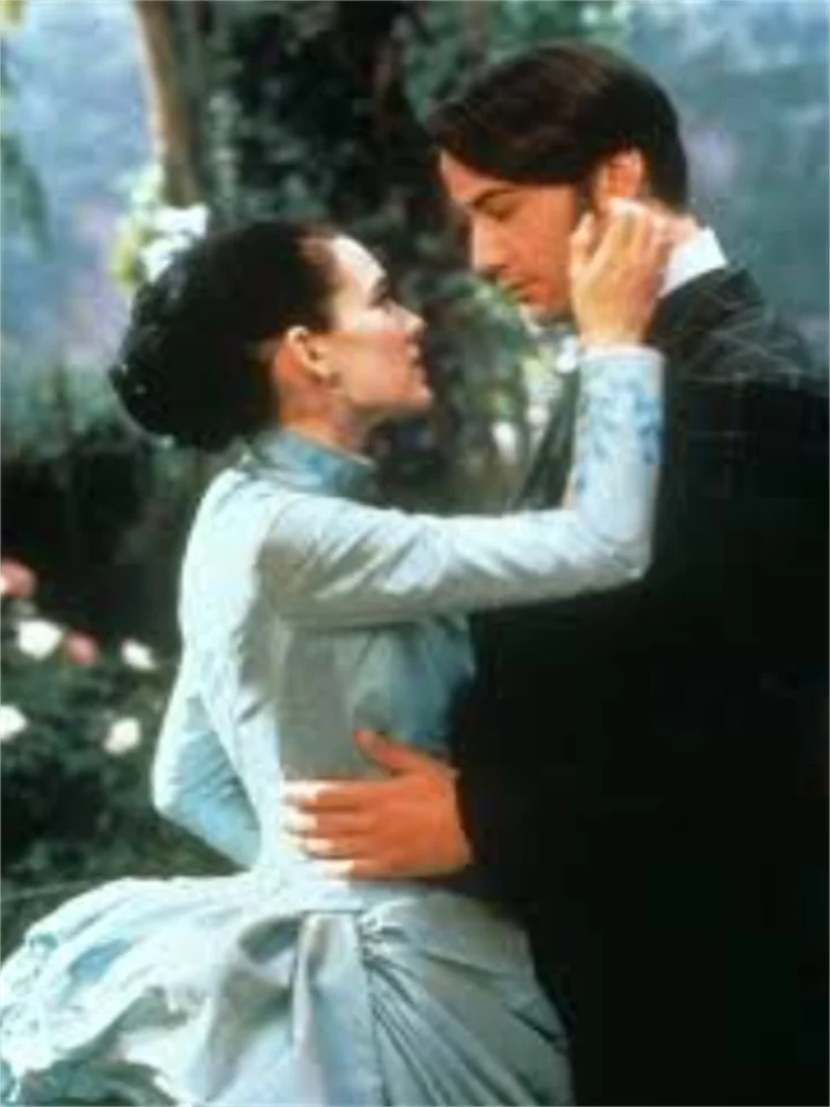 

Movie Dracula Mina Cosplay Costume Victorian Gothic Vampire Blue Dress Fancy Tea Party Ball Gown