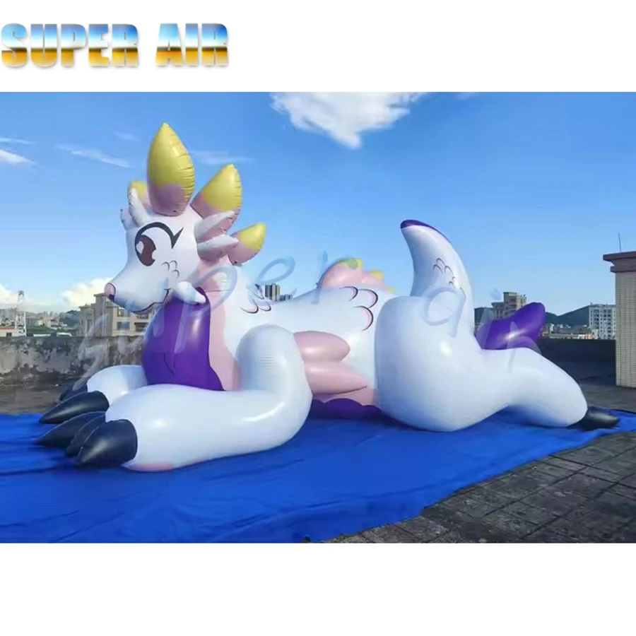 Unicornio inflable de personaje de dibujos animados de aire de demanda activa a la venta