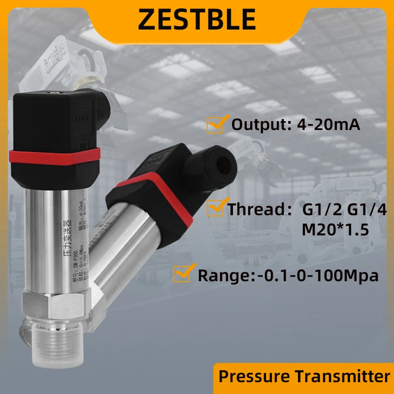 Pressure Transducer Oil Water Gas Liquid ZA-P300 -0.1-0-100Mpa G1/2 Pressure Sensor