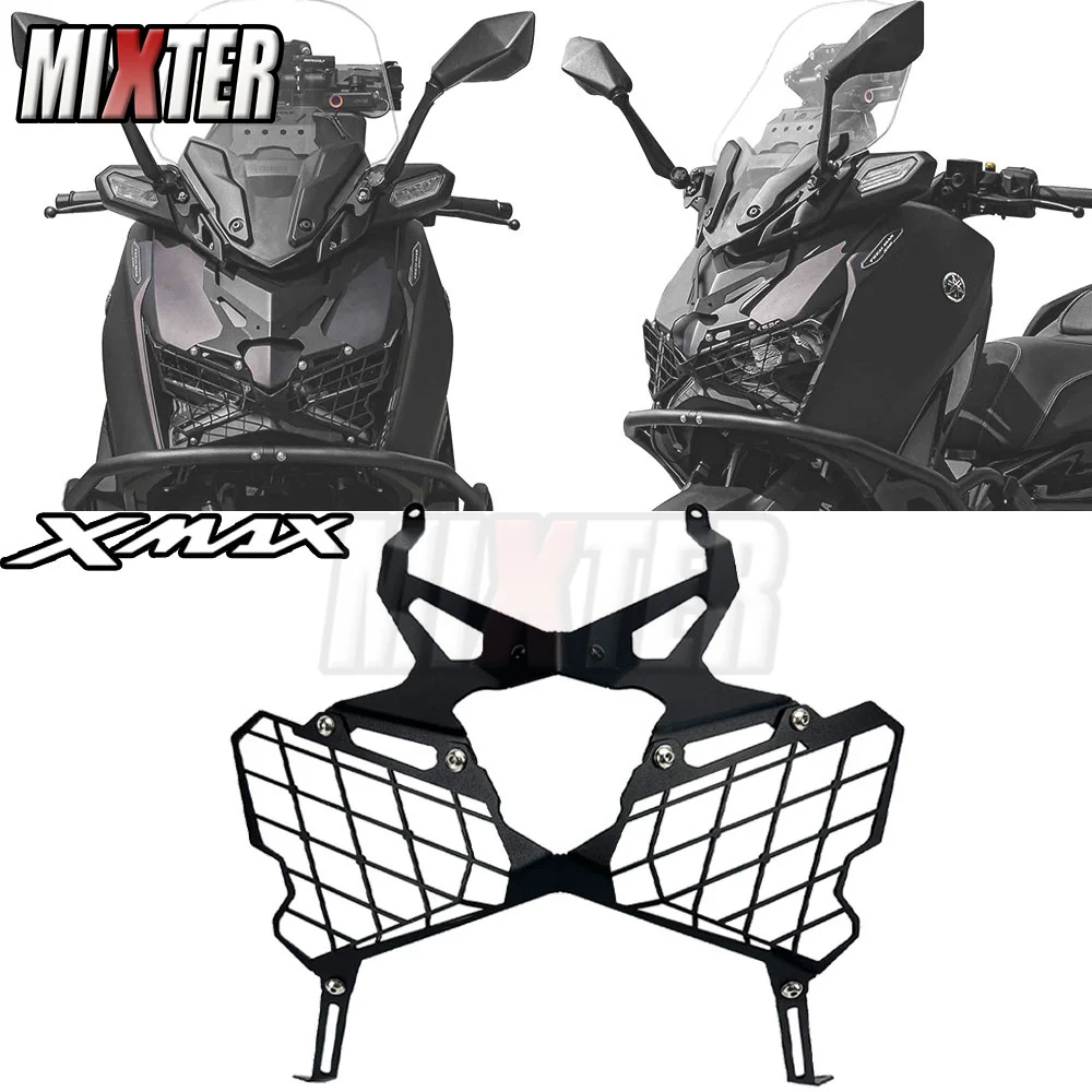 NEW For YAMAHA XMAX 300 2023 2024 X-MAX300 2024 Motorcycle Accossories Front Headlight Grille Lamp Guard Cover Net Protector