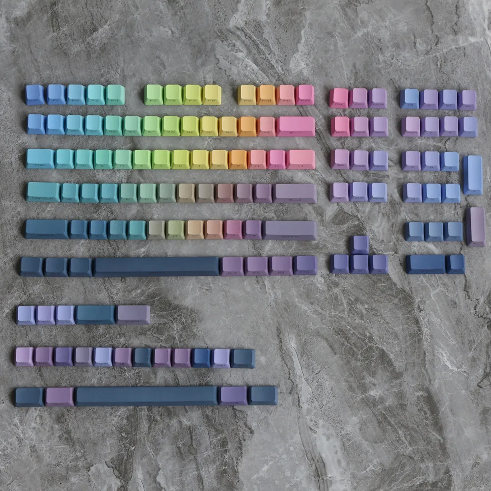 133 Keys PBT Double Shot Keycap Aurora Side Print RGB Backlight Cherry Profile For Outemu Gateron Kailh TTC MX Switch