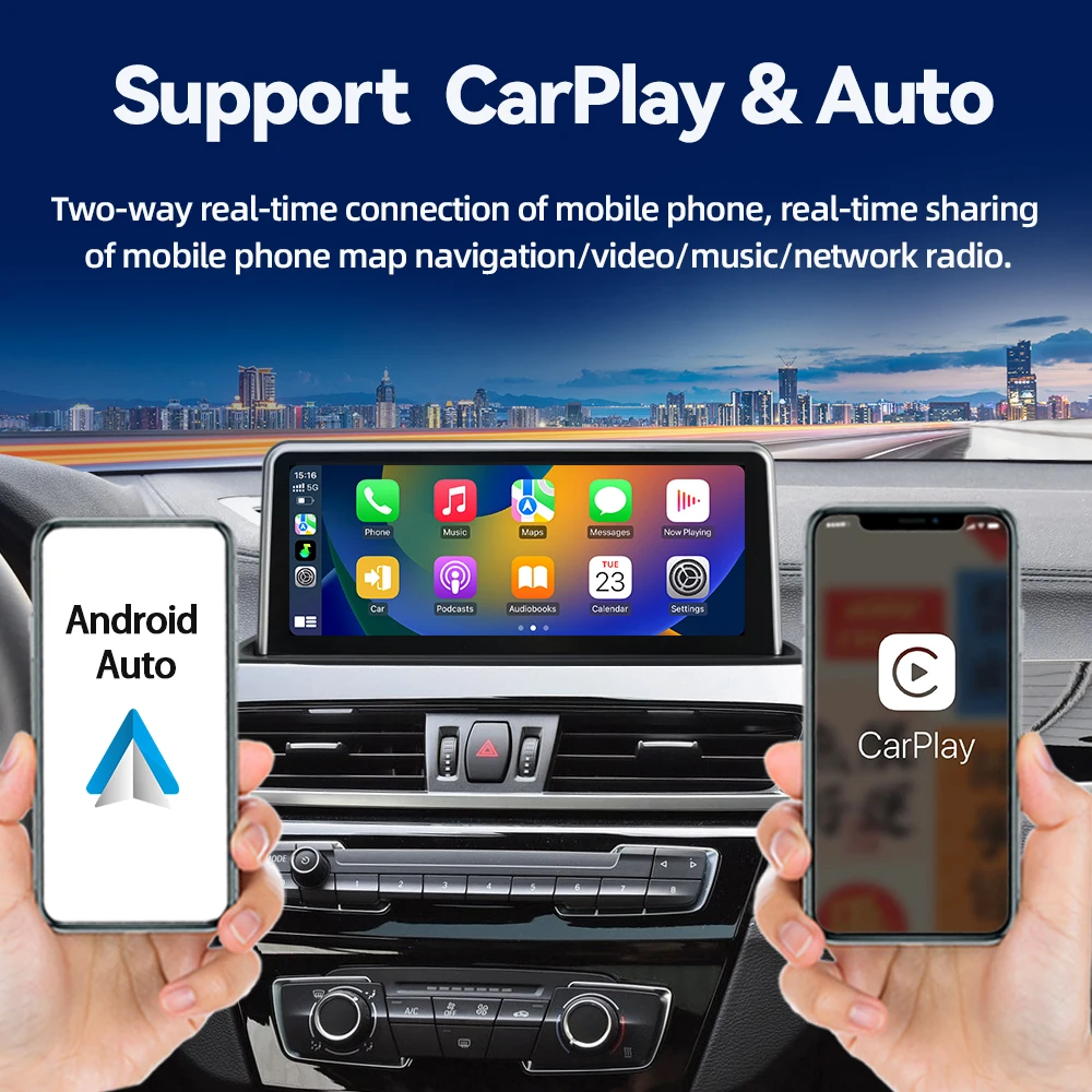 8581 IPS Octa 12.3 بوصة 10.25 بوصة Android14 GPS مكبر للصوت مشغل DVD للسيارة مع DSP Carplay Auto لـ X1 F48 X2 F49 2016-2020