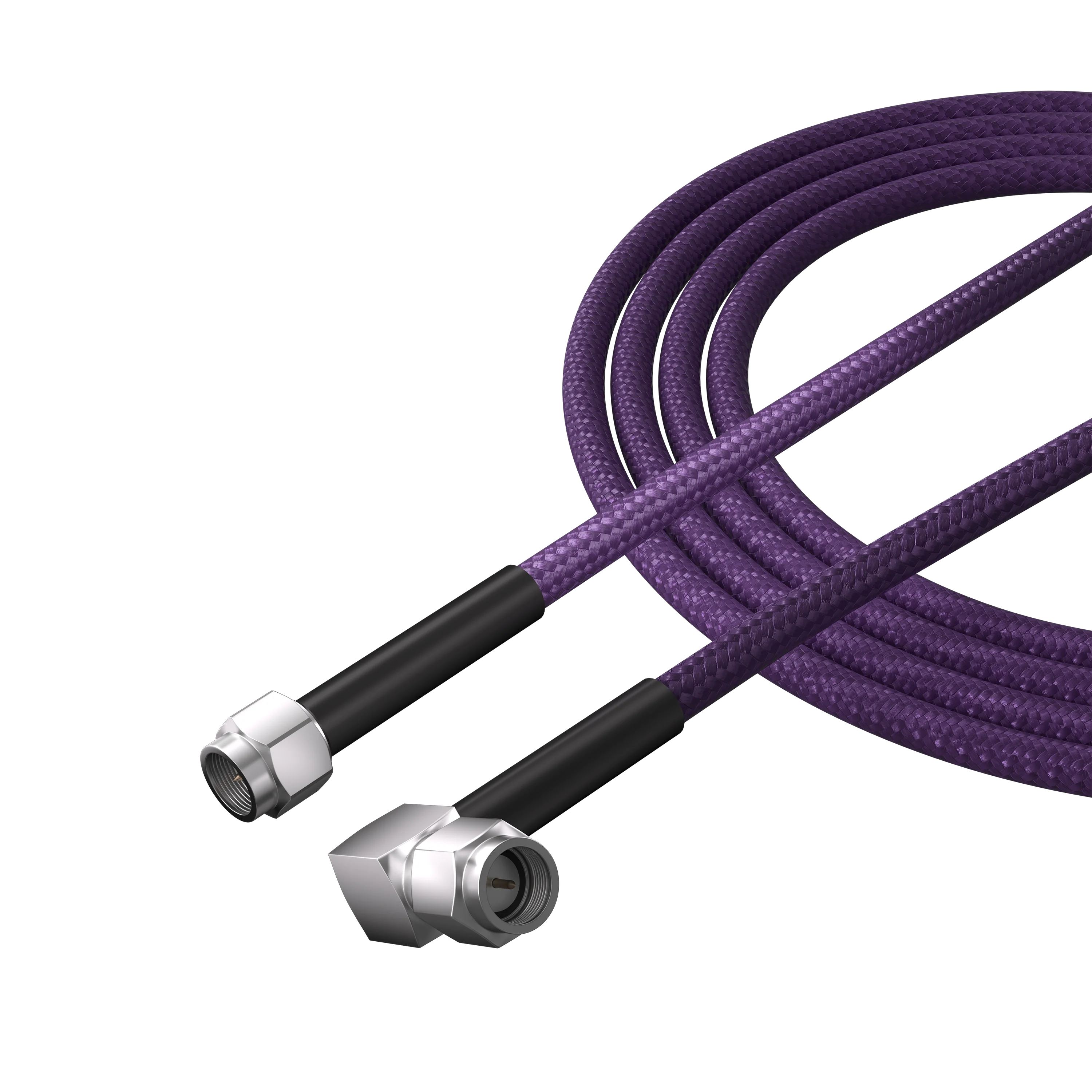 RUSHFPV Silver Plated Feed Coaxial Cable, SMA To SMA Right Angle for FPV Goggle Flat Panel Antenna, 1.5m Red/2.5m Purple