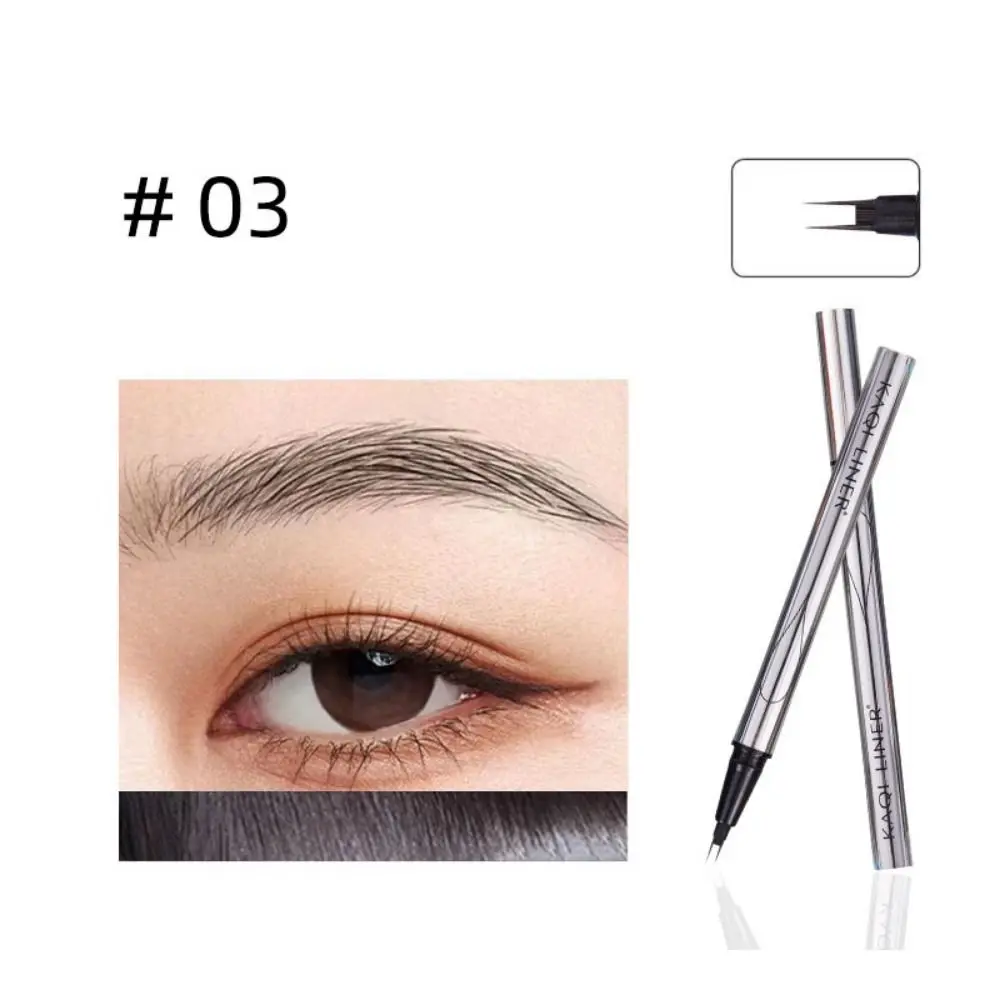 2 Points Eyebrow Pen Eyebrow Tattoo Pen Waterproof Sweat-Proof Fork Tip Eyebrow Pencil Quick Dry Non-Fading