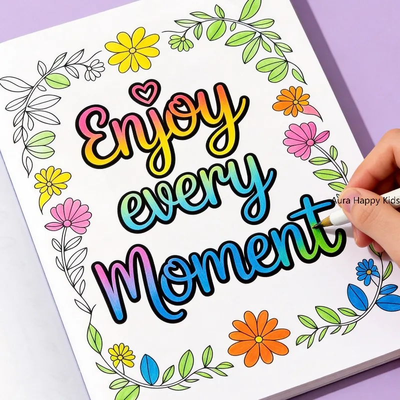 A 28 Page Adult Emotional Soothing, Self-healing, Stress Relieving Hand Drawn Graffiti Book, Bubble Art Font, Artistic Creation